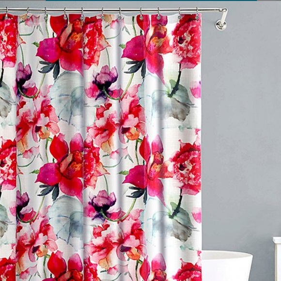 Splash Bath Bold Red Floral Shower Curtain Poshmark
